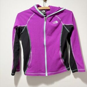 The North Face Hooded Full Zip Fleece Jacket Size Small Size 7/8 Pockets Purple